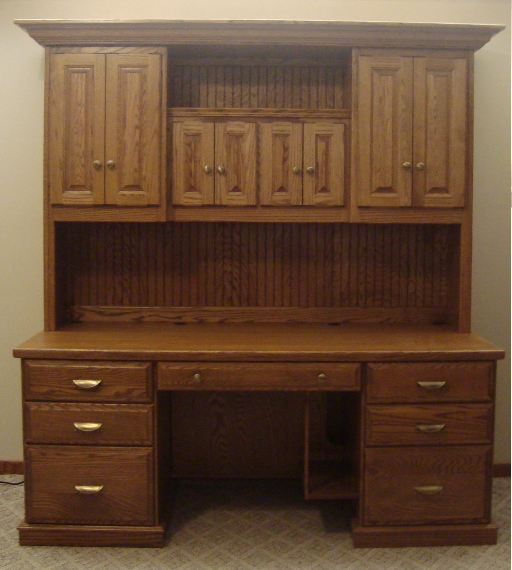Computer Desk Wheatstate Wood Design A Full N Computer Desk Pull Out Tray Keyboard For Mouse And False Back To Hide Wires 2 Drawers Double Sets Of Files Lots Dividers