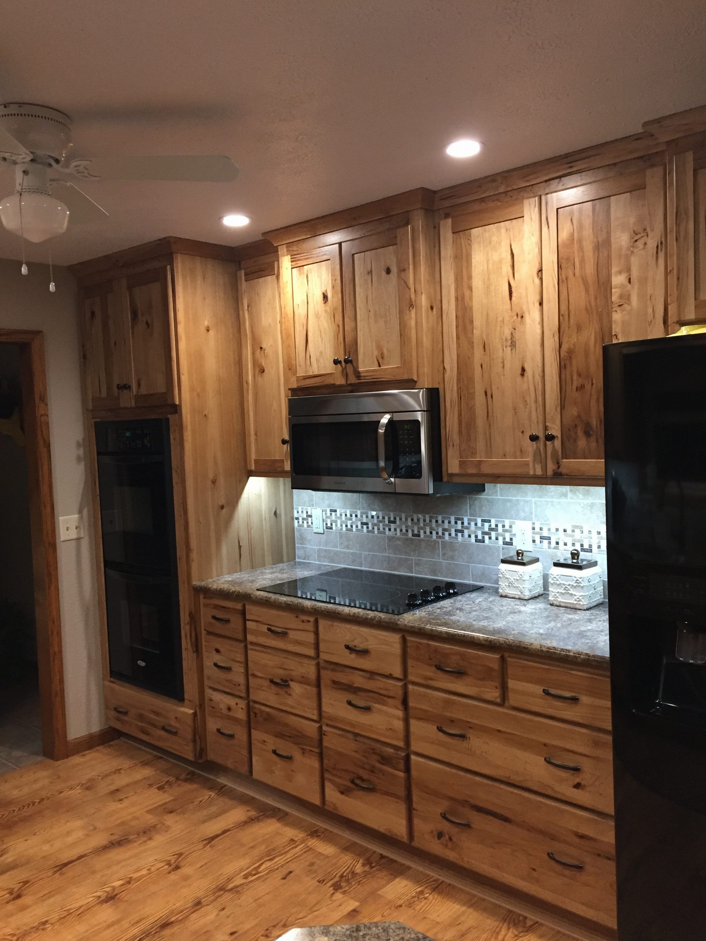 Rustic Hickory Kitchen Cabinets Wheatstate Wood Design