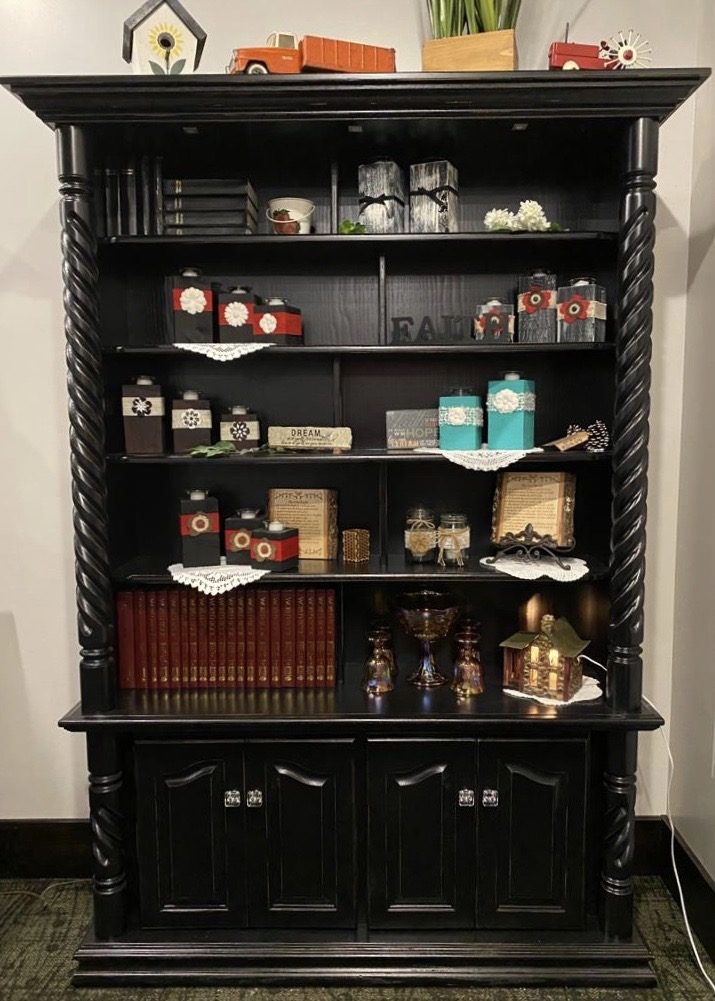 Black Distressed Bookcase Wheatstate Wood Design