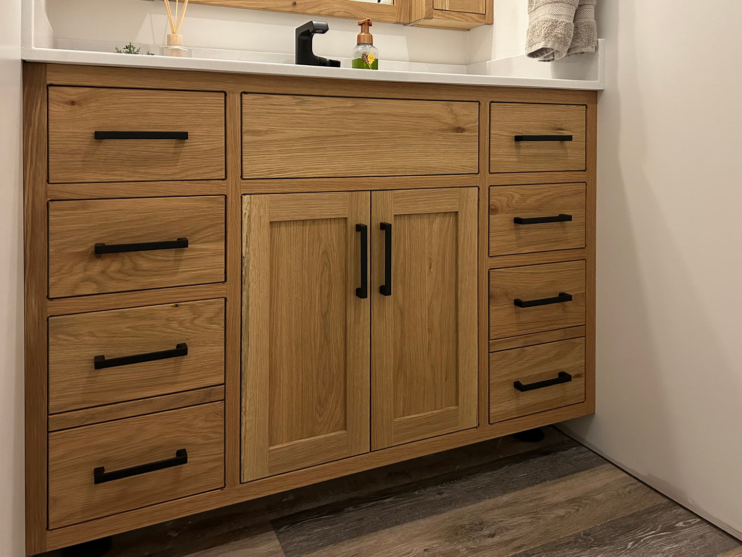 White Oak Bathroom Cabinets