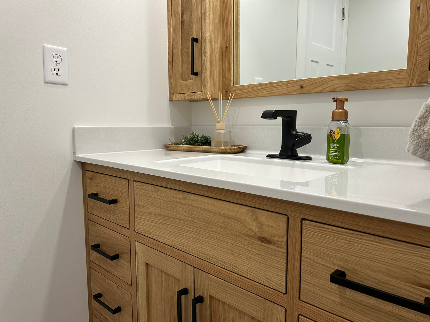 White Oak Bathroom Cabinets