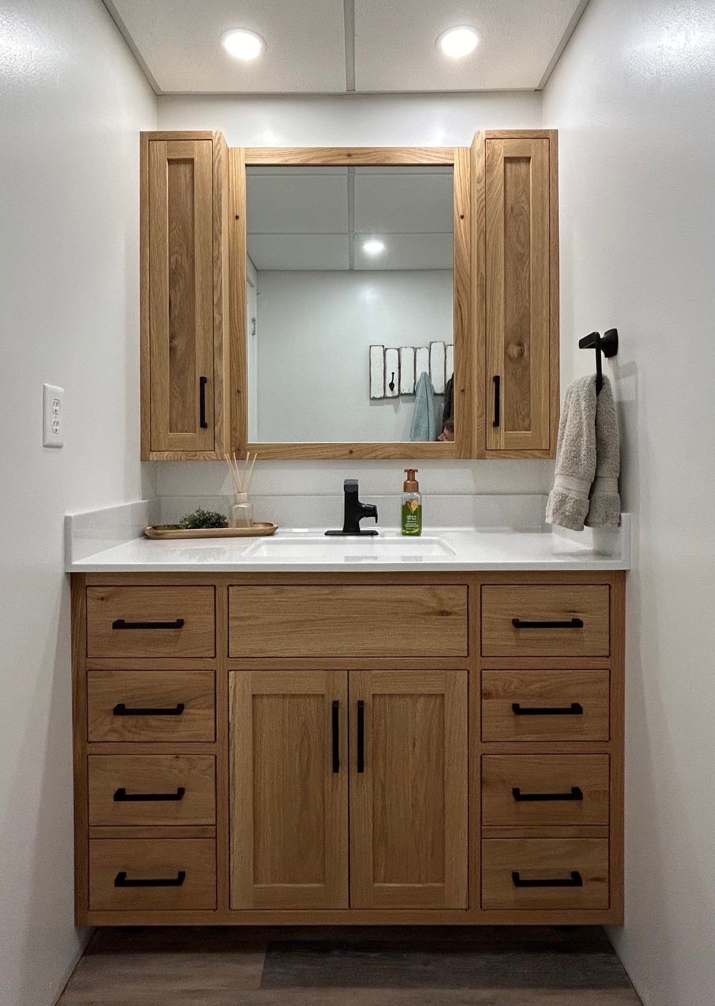 White Oak Bathroom Cabinets