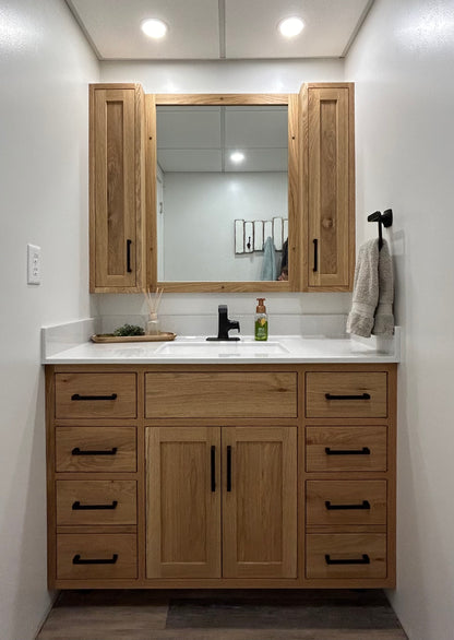 White Oak Bathroom Cabinets