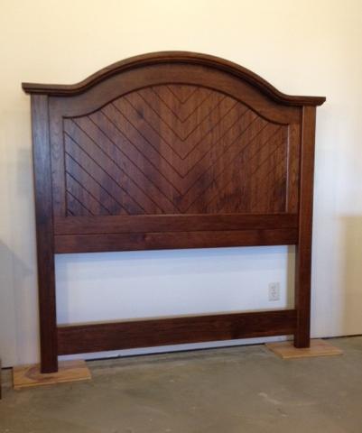 V Grooved Arched Hickory Headboard