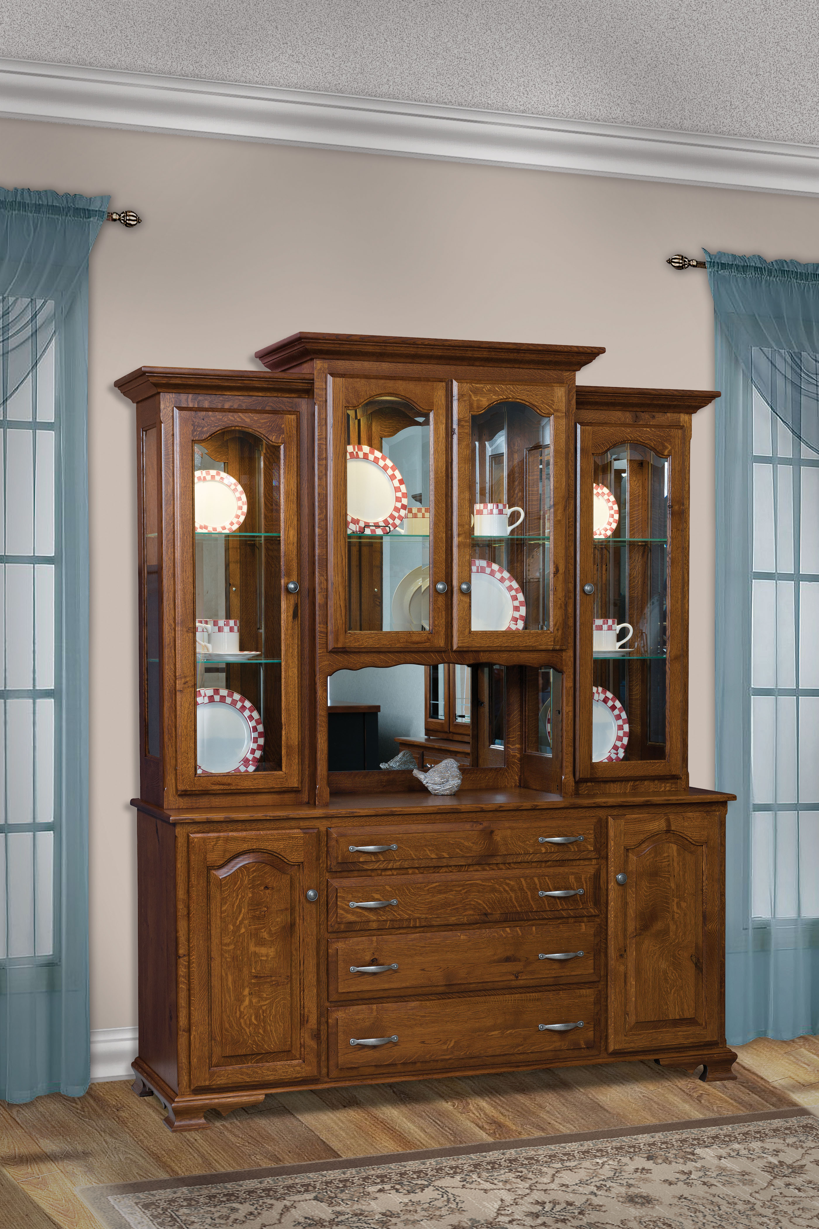 Vintage China Hutch Wheatstate Wood Design