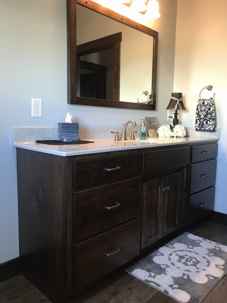 rustic hickory vanity w/ briar stain