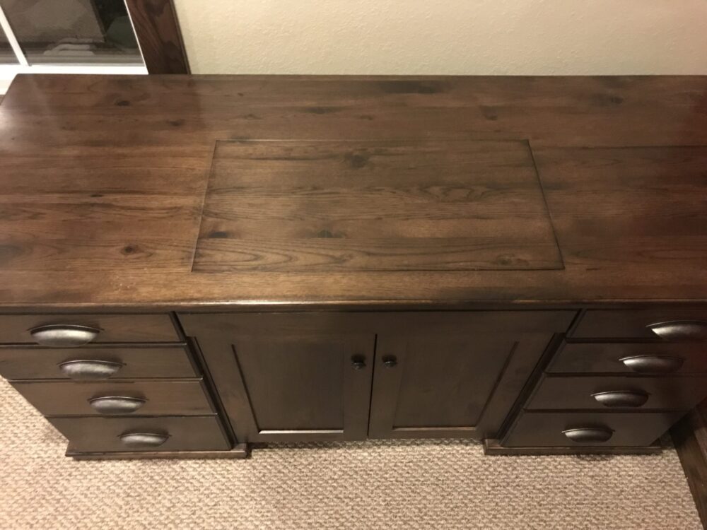 Sewing cabinet top