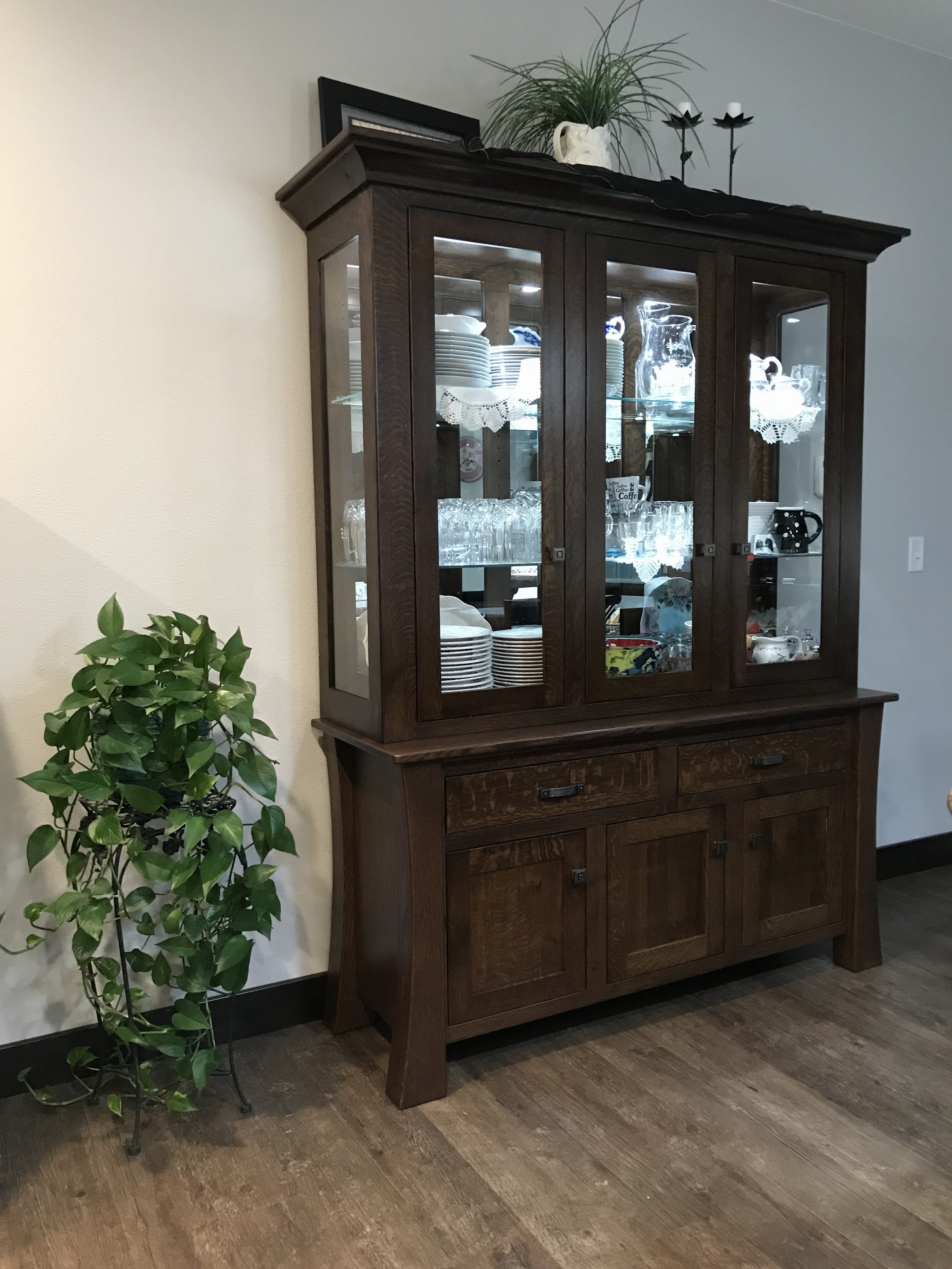 Rustic Quartersawn Shaker China Hutch Wheatstate Wood Design